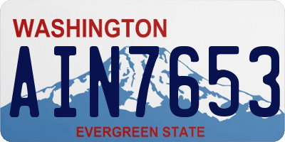 WA license plate AIN7653