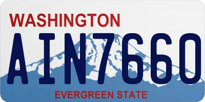 WA license plate AIN7660
