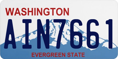 WA license plate AIN7661