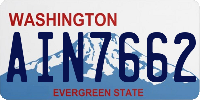 WA license plate AIN7662