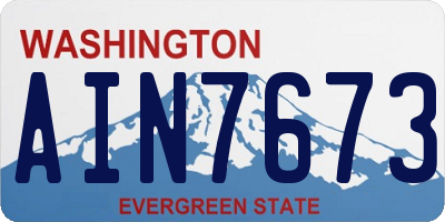 WA license plate AIN7673