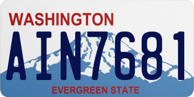 WA license plate AIN7681