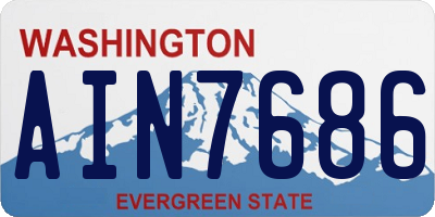 WA license plate AIN7686