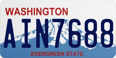 WA license plate AIN7688