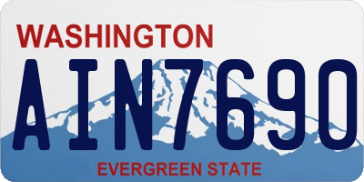 WA license plate AIN7690