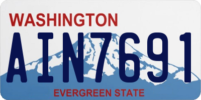 WA license plate AIN7691