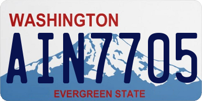 WA license plate AIN7705