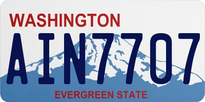 WA license plate AIN7707