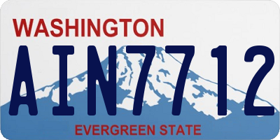WA license plate AIN7712