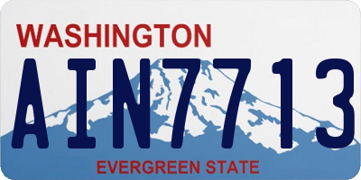 WA license plate AIN7713