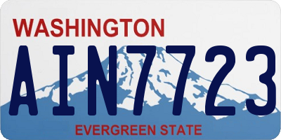 WA license plate AIN7723