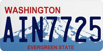 WA license plate AIN7725