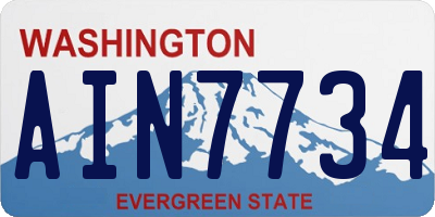 WA license plate AIN7734