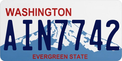 WA license plate AIN7742