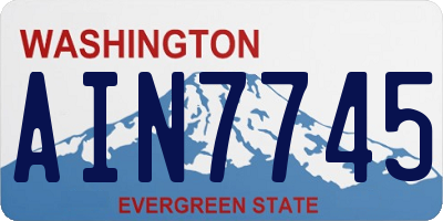 WA license plate AIN7745