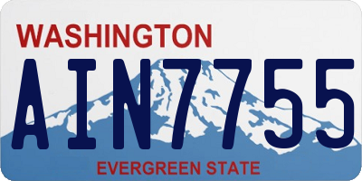 WA license plate AIN7755