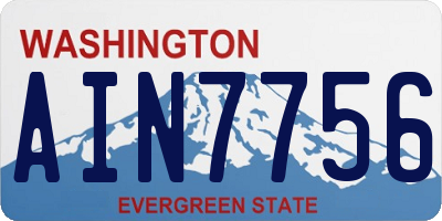 WA license plate AIN7756