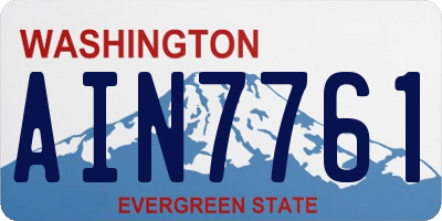 WA license plate AIN7761