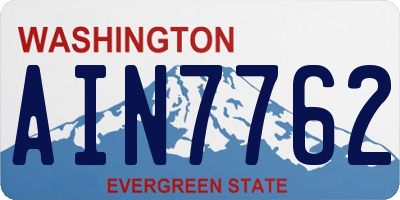 WA license plate AIN7762