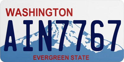 WA license plate AIN7767
