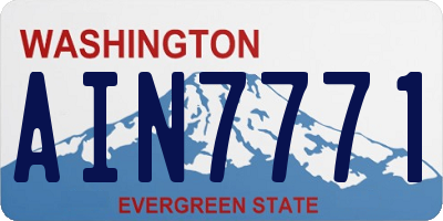 WA license plate AIN7771
