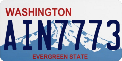 WA license plate AIN7773