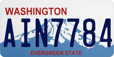 WA license plate AIN7784