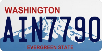 WA license plate AIN7790
