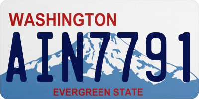 WA license plate AIN7791