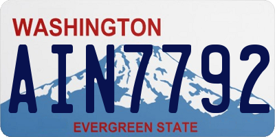 WA license plate AIN7792