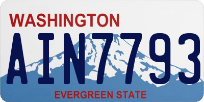 WA license plate AIN7793