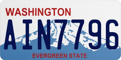 WA license plate AIN7796