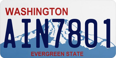 WA license plate AIN7801