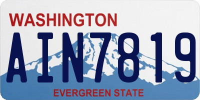 WA license plate AIN7819