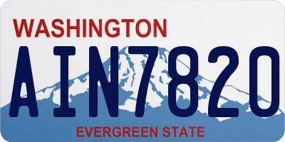 WA license plate AIN7820