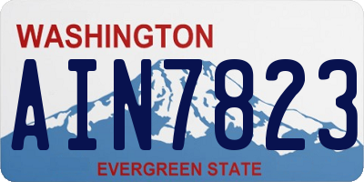 WA license plate AIN7823