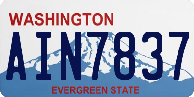 WA license plate AIN7837