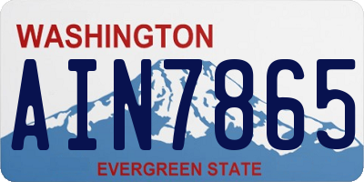 WA license plate AIN7865