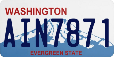 WA license plate AIN7871
