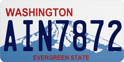 WA license plate AIN7872