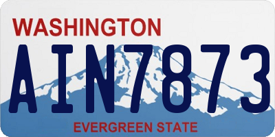 WA license plate AIN7873