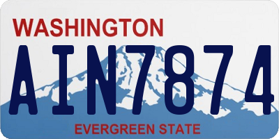 WA license plate AIN7874