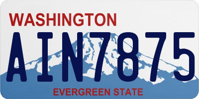 WA license plate AIN7875