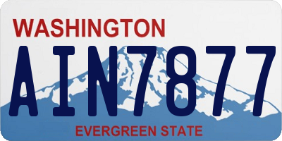 WA license plate AIN7877