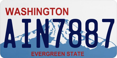 WA license plate AIN7887