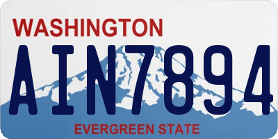 WA license plate AIN7894