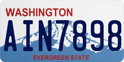 WA license plate AIN7898