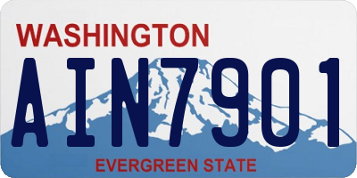 WA license plate AIN7901