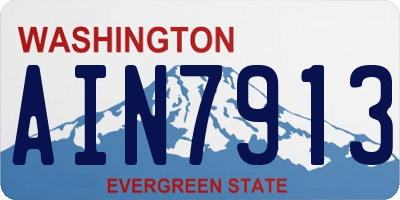 WA license plate AIN7913