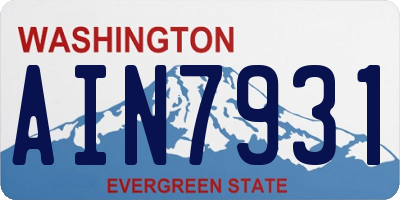 WA license plate AIN7931